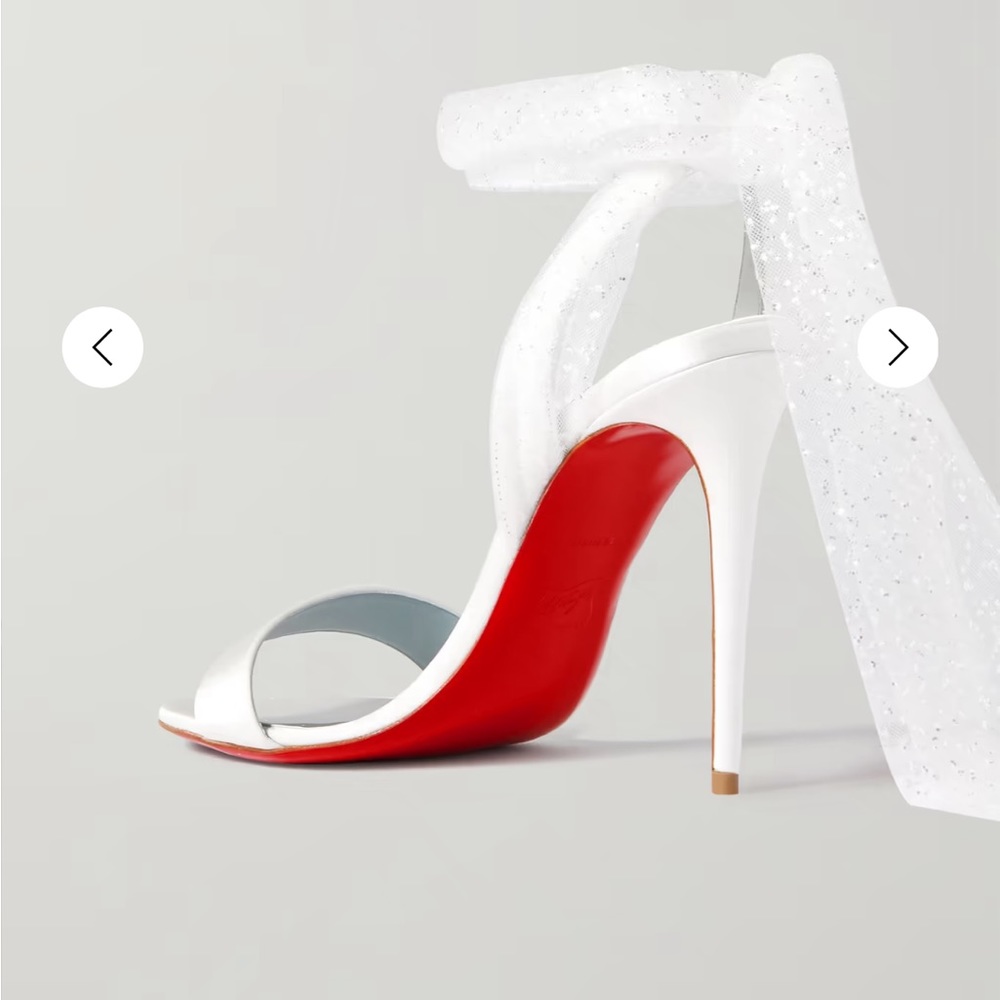 Christian Louboutin Desert 100 Satin and glittered tulle sandals